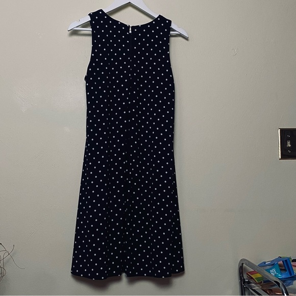 Anne Klein Navy and White Polka Dot Midi Dress Sz 10 - Picture 12 of 12